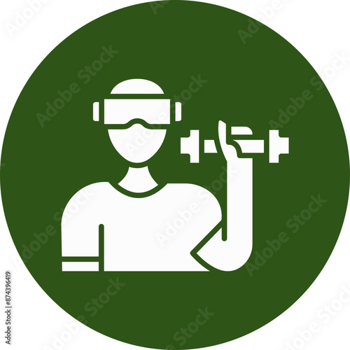 Boxing Glyph Green Circle Icon