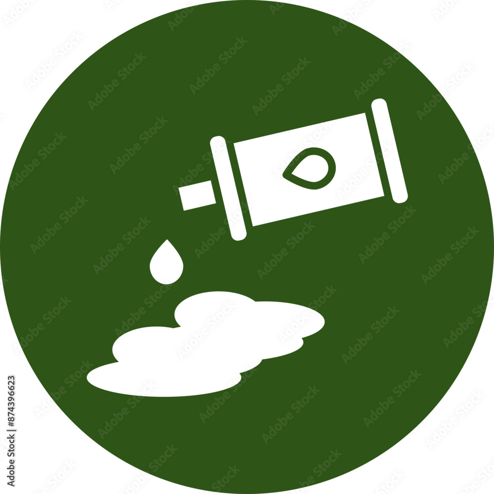 Fototapeta premium Oil Spill Glyph Green Circle Icon