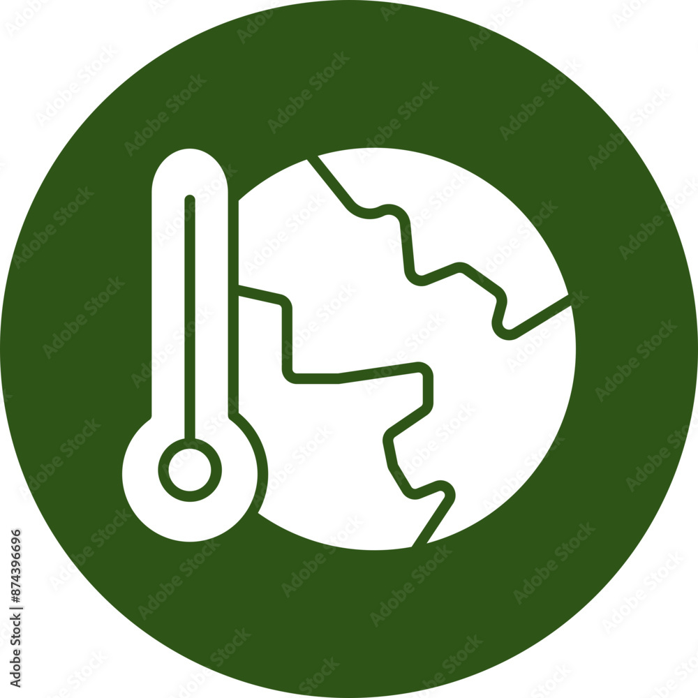 Climate Change Glyph Green Circle Icon