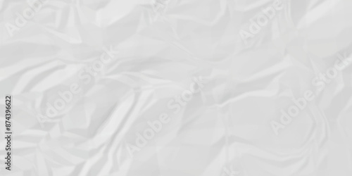 White fabric crushed textured crumpled. panorama craft wrinkly paper texture background, crumpled pattern texture.