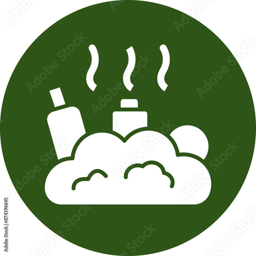 Landfill Glyph Green Circle Icon