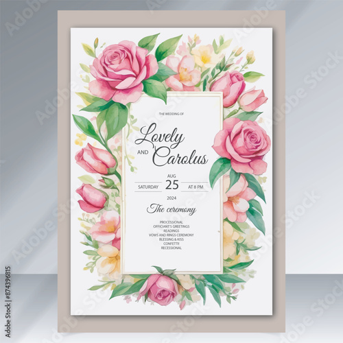 elegant engagement Sophisticated wedding invitation card vector design template