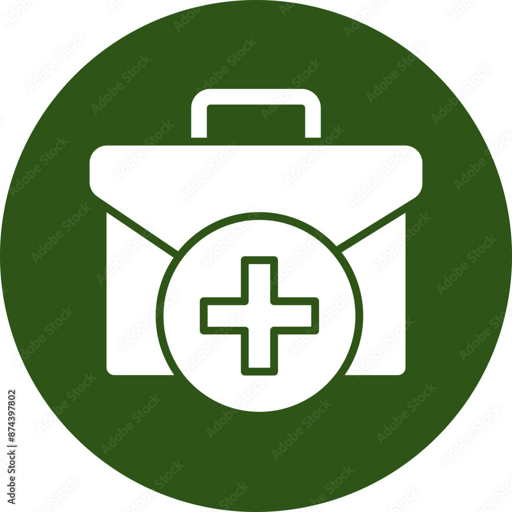 Firs Aid Kit Glyph Green Circle Icon Firs Aid Kit Glyph Green Circle Icon