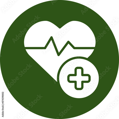 Health Glyph Green Circle Icon