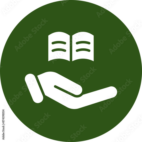 Books Glyph Green Circle Icon