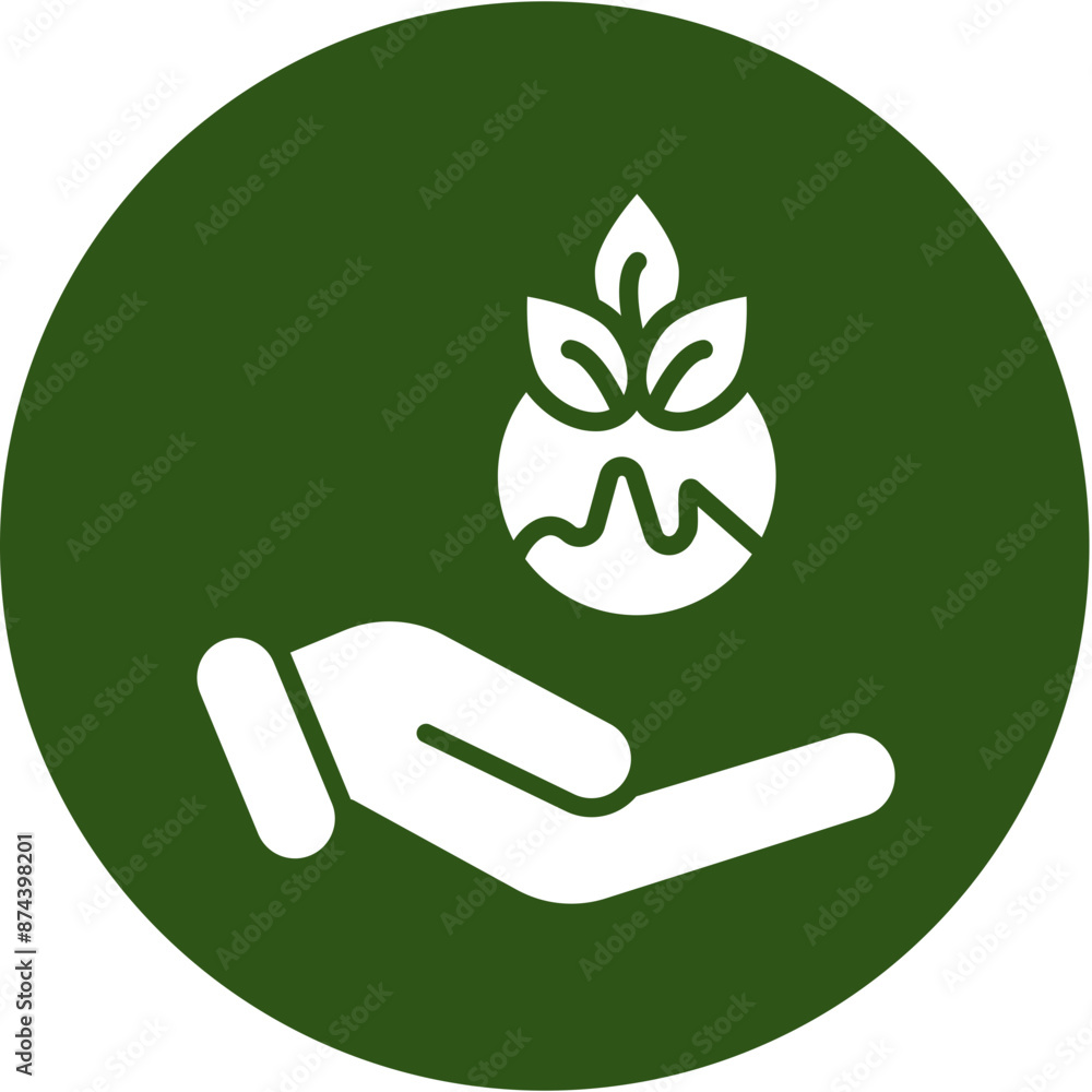 Environment Aid Glyph Green Circle Icon Environment Aid Glyph Green Circle Icon