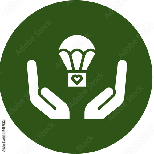 Support Glyph Green Circle Icon
