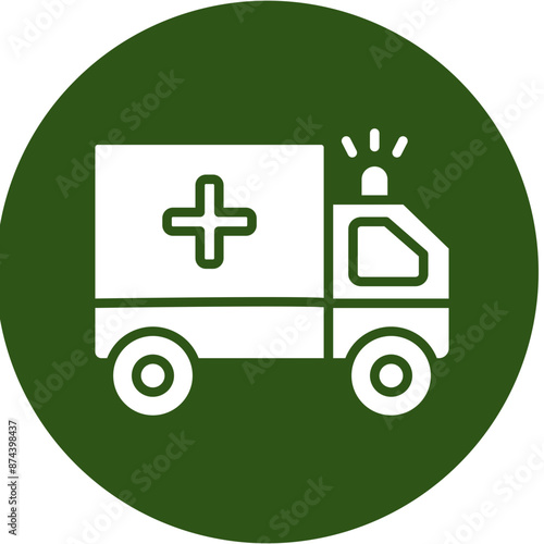 Emergency Glyph Green Circle Icon