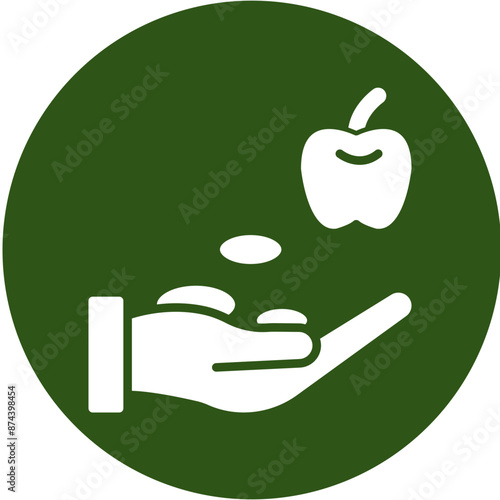 Famine Glyph Green Circle Icon