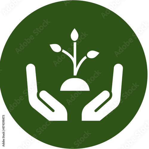 Grow Glyph Green Circle Icon
