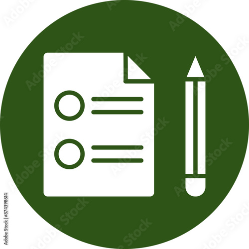 Brief Glyph Green Circle Icon