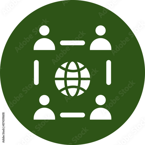 Remote Job Glyph Green Circle Icon photo