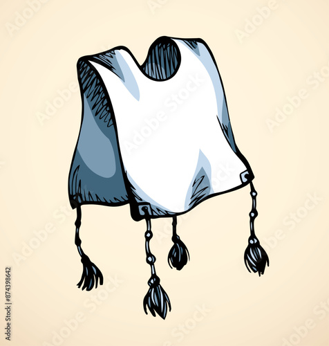Vector drawing. Jewish clothing tzitzit