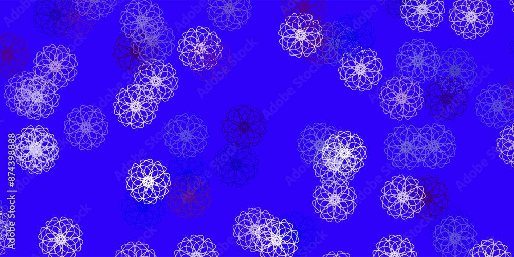 Light blue, red vector natural artwork with flowers. Light blue, red vector natural artwork with flowers.