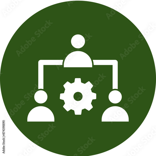 Teamwork Glyph Green Circle Icon