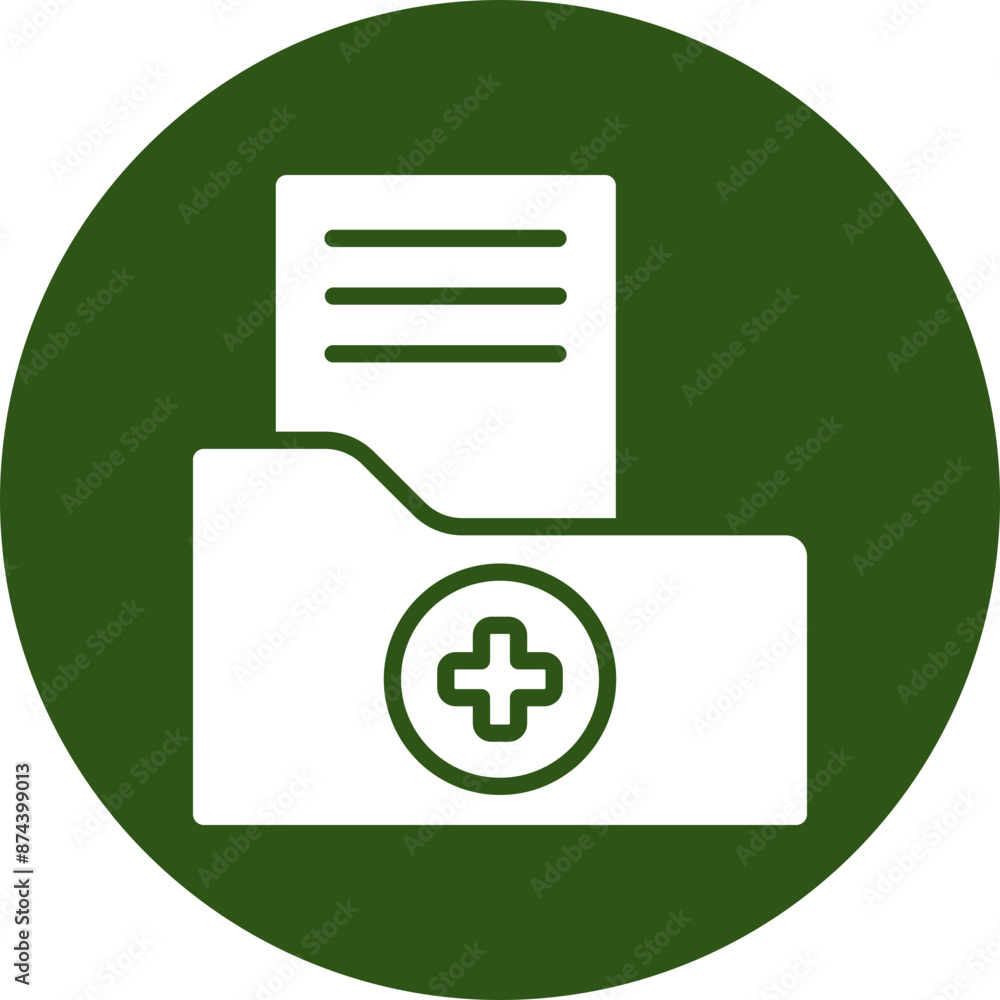 Medical Record Glyph Green Circle Icon Medical Record Glyph Green Circle Icon