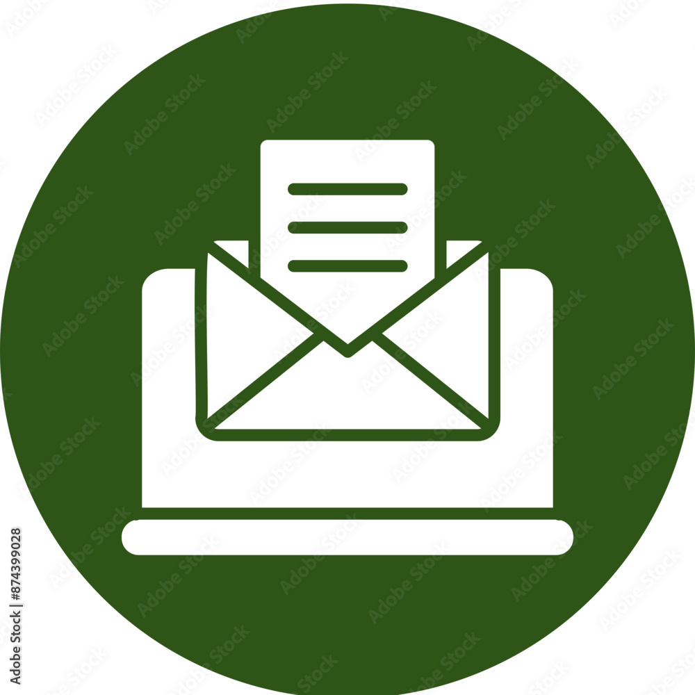 Email Glyph Green Circle Icon Email Glyph Green Circle Icon