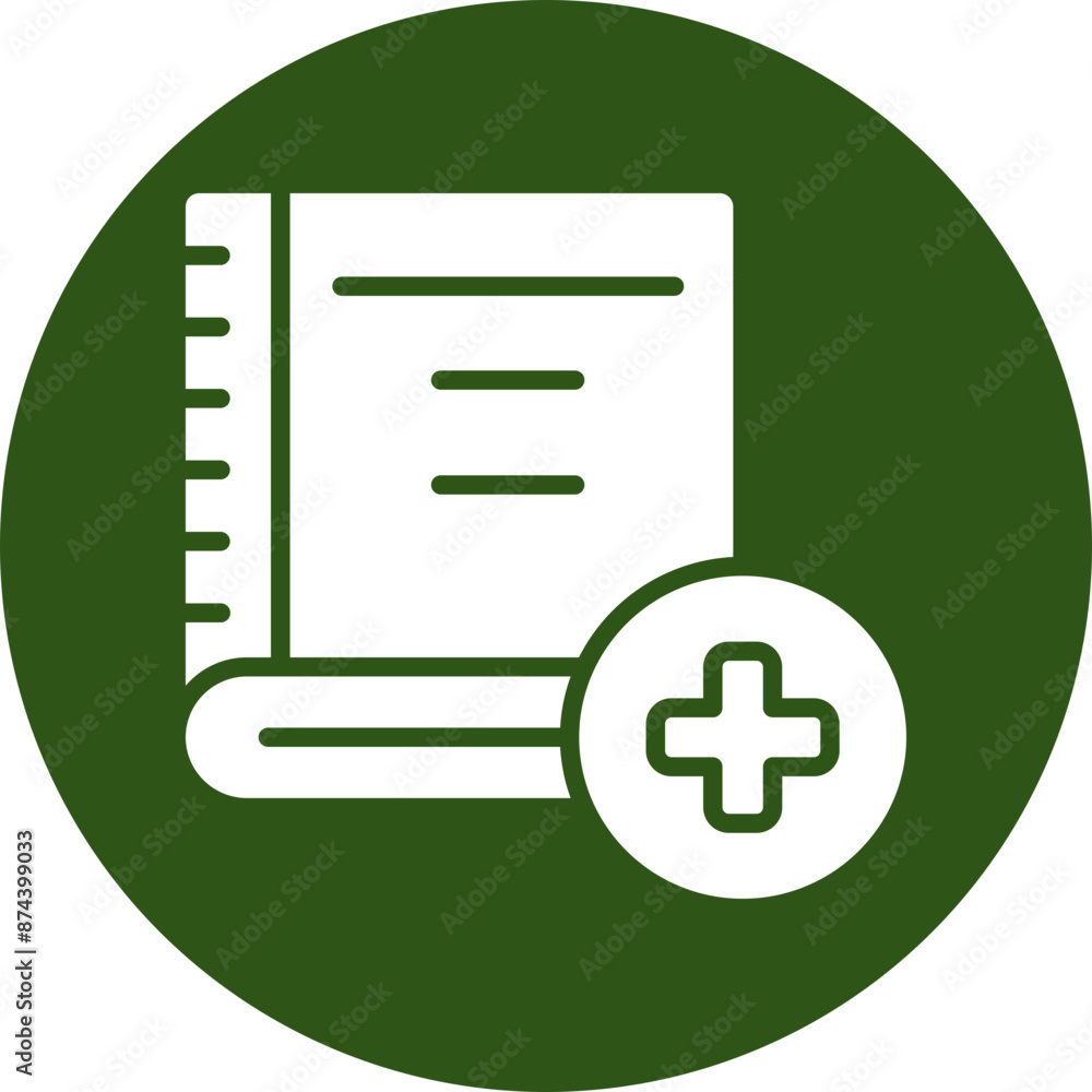 Medical Book Glyph Green Circle Icon Medical Book Glyph Green Circle Icon