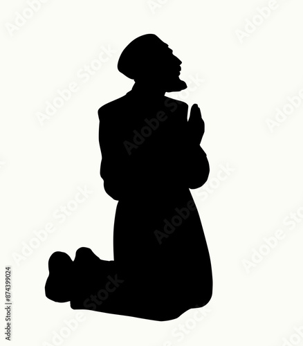 Vector drawing. Jesus heal the man