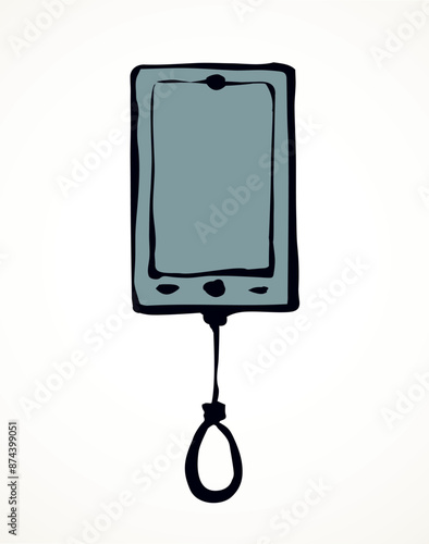 Vector drawing. Mobile phone with gallows