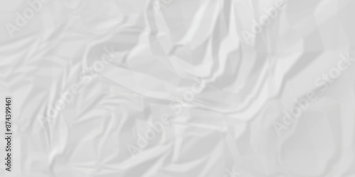 White fabric crushed textured crumpled. panorama craft wrinkly paper texture background, crumpled pattern texture.