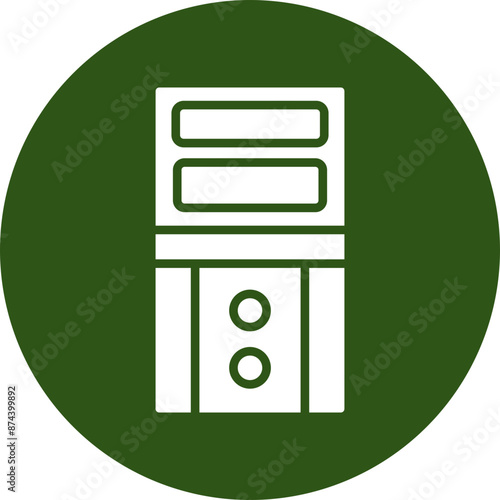 Cases Glyph Green Circle Icon