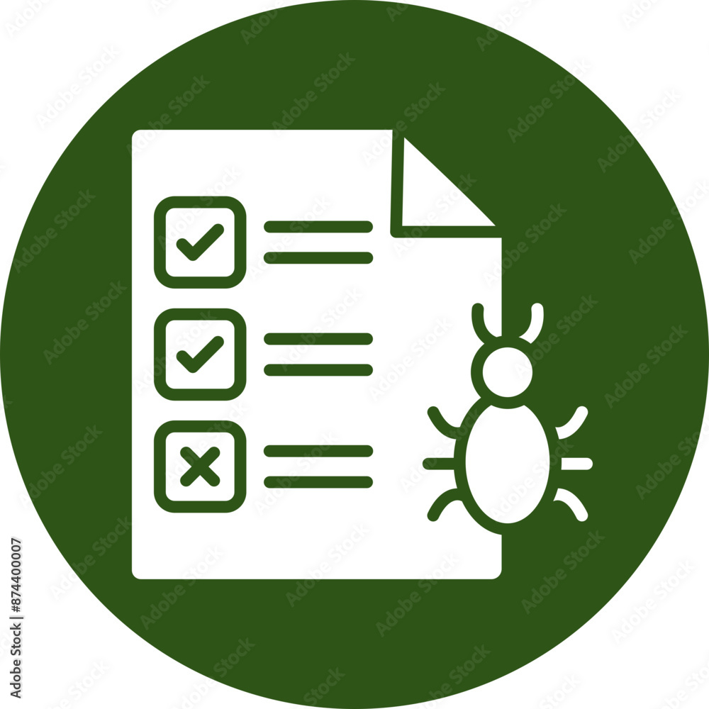 Bug Report Glyph Green Circle Icon Bug Report Glyph Green Circle Icon