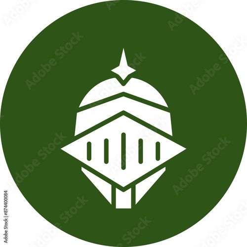 Knight Glyph Green Circle Icon