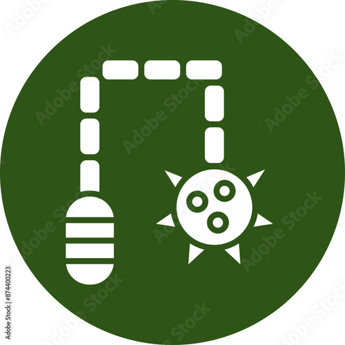 Flail Glyph Green Circle Icon