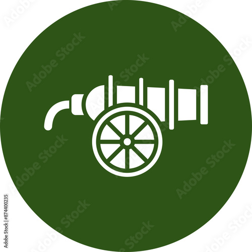 Cannon Glyph Green Circle Icon