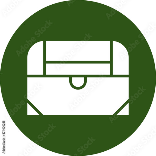 Treasure Glyph Green Circle Icon