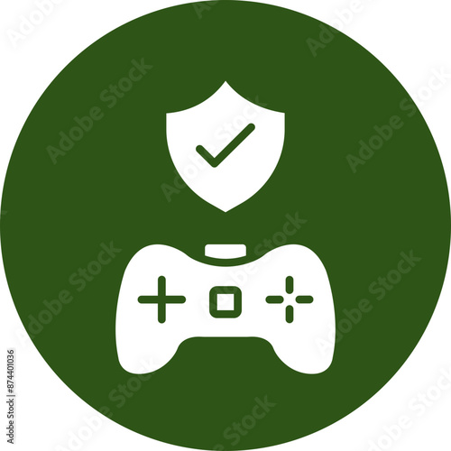 Protection Glyph Green Circle Icon