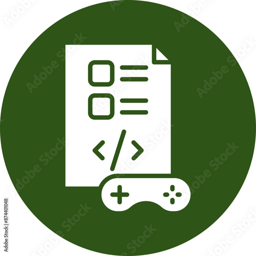Script Glyph Green Circle Icon