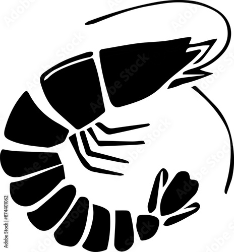 shrimp fish silhouette vector illustration