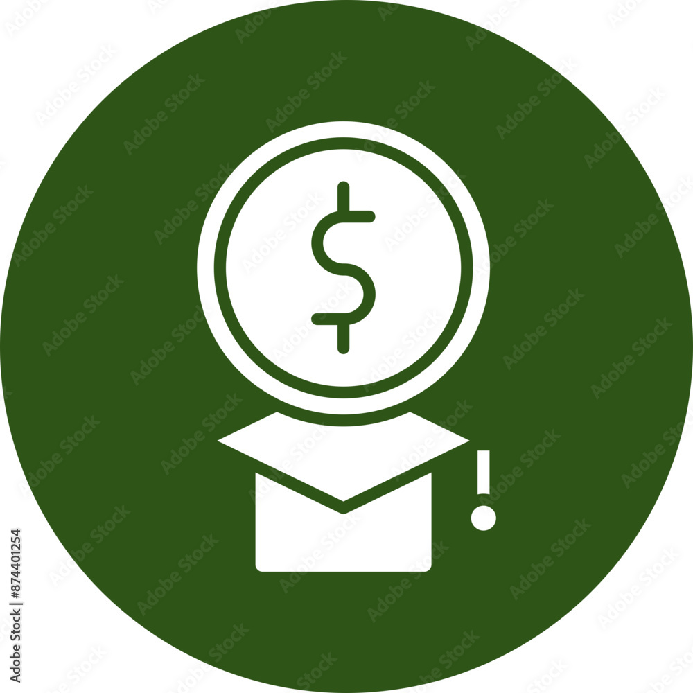 Education Cost Glyph Green Circle Icon Education Cost Glyph Green Circle Icon