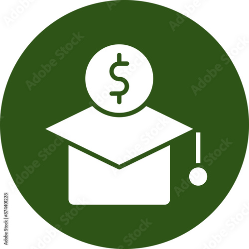 Fees Glyph Green Circle Icon