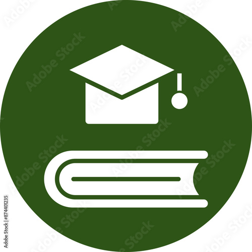 Studying Glyph Green Circle Icon