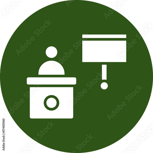 Tutor Glyph Green Circle Icon
