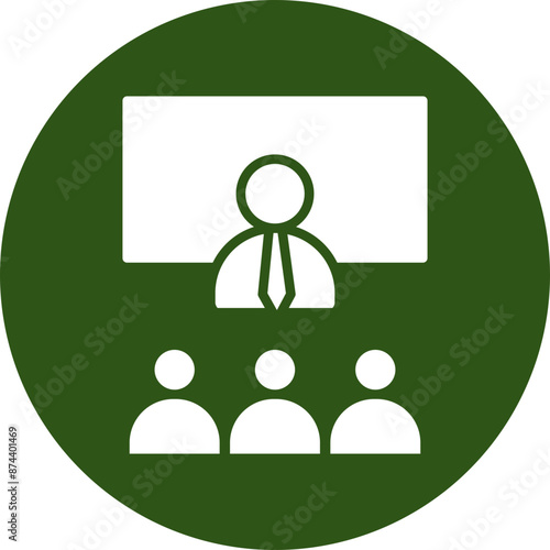 Faculty Glyph Green Circle Icon