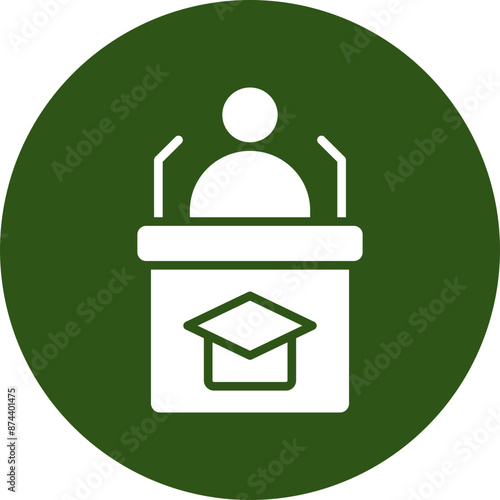 Headmaster Glyph Green Circle Icon