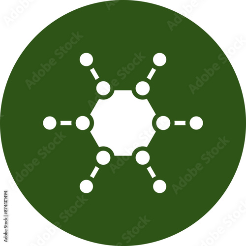 Hydrocarbon Glyph Green Circle Icon