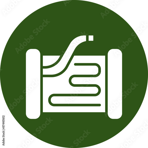 Evaporator Glyph Green Circle Icon