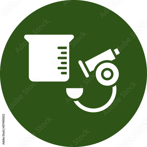 Microscope Experiments Glyph Green Circle Icon