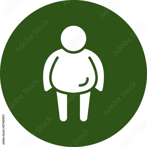 Obesity Vector Glyph Green Circle Icon