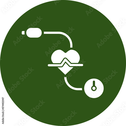 Blood Pressure Vector Glyph Green Circle Icon