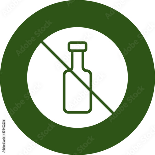 No Alcohol Vector Glyph Green Circle Icon