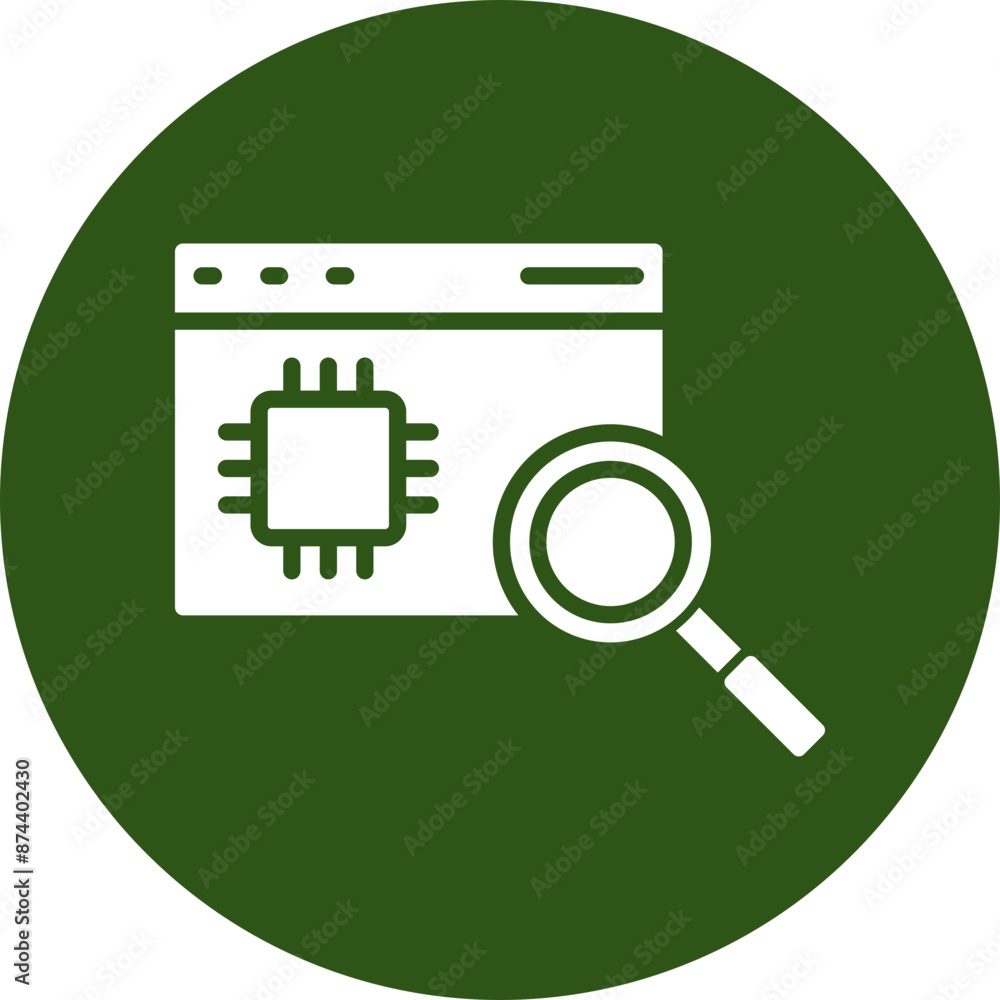 Web Search Vector Glyph Green Circle Icon Web Search Vector Glyph Green Circle Icon