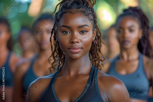 Close Up Portrait of a Black Woman With Dreadlocks Wearing a Sports Bra Outdoors