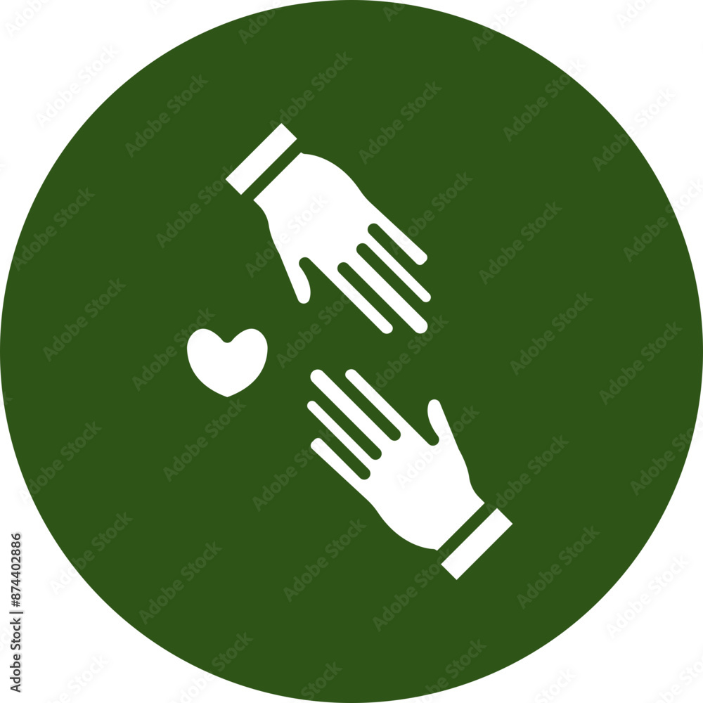 Obraz premium Help Vector Glyph Green Circle Icon