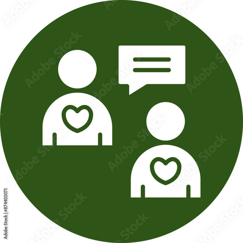 Gossiping Vector Glyph Green Circle Icon